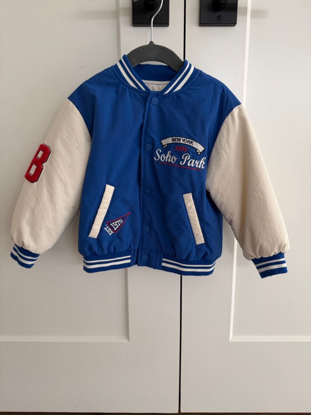 Zara Blue & White Kids Bomber Jacket
